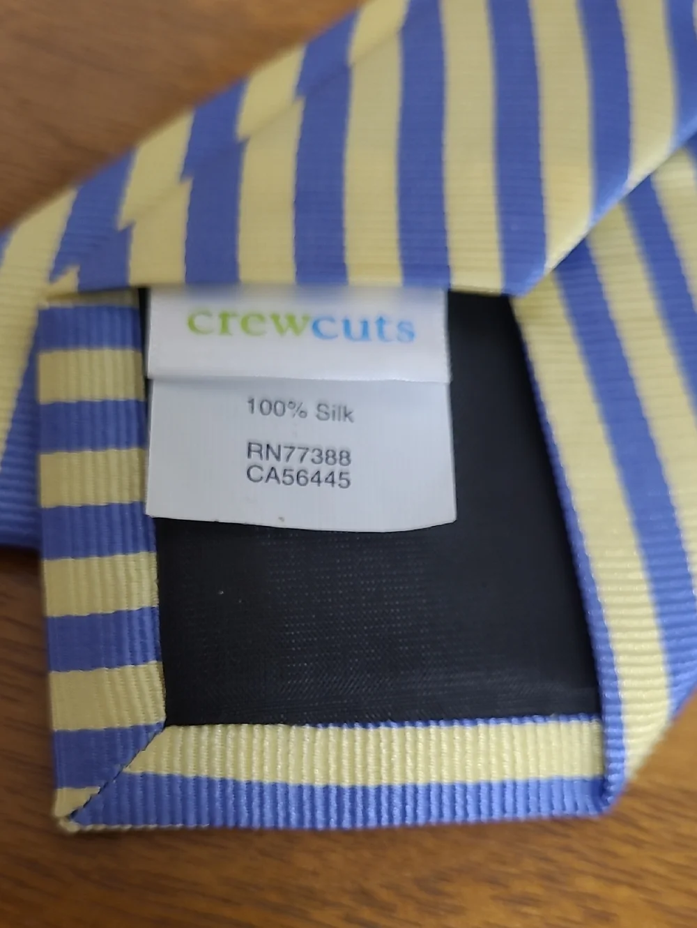 Crewcuts Yellow & Blue Striped Silk Tie